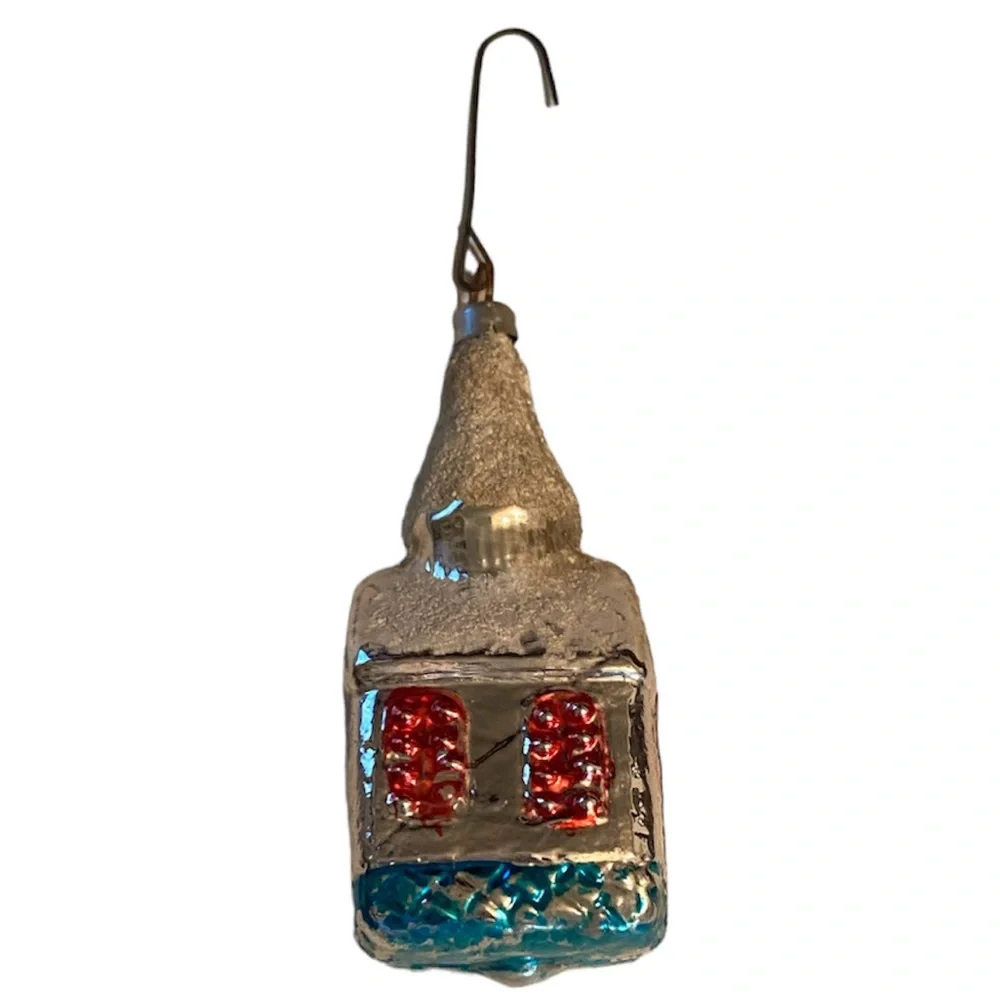 Vintage Rare Handblown Mercury Glass Antique Christmas Tree Ornament